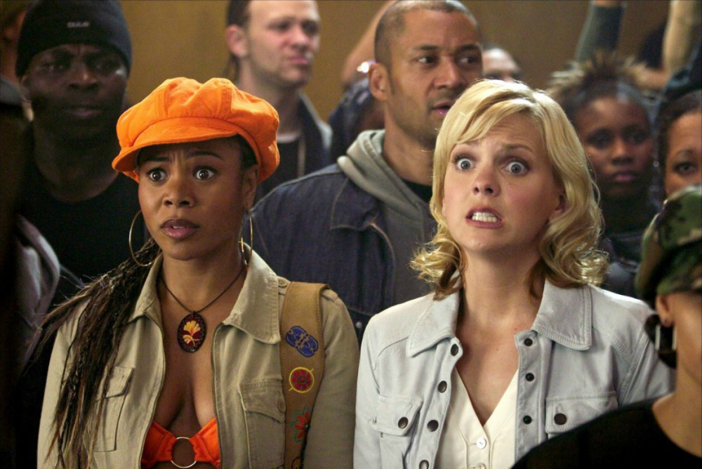 Scary Movie played the trope of the innocent, white girl with the sassy black friend for humor.
