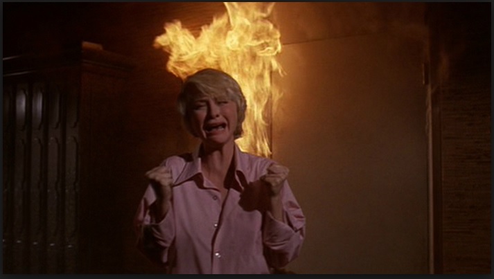 Lorri trapped in the fire in The Towering Inferno